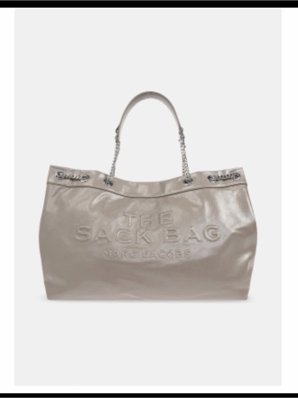 Marc Jacobs Metallic Taupe The Sack Bag Chain-Handle Tote